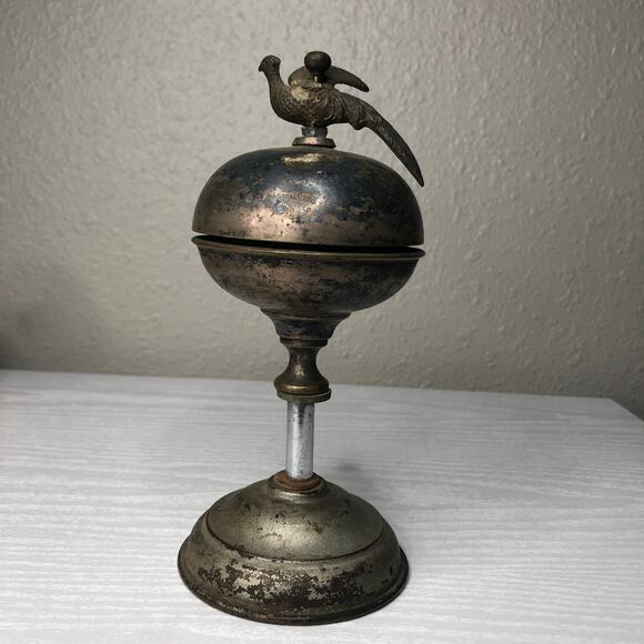 Antique Vintage Bird Themed Reception Service Bell - Picture 2 of 8